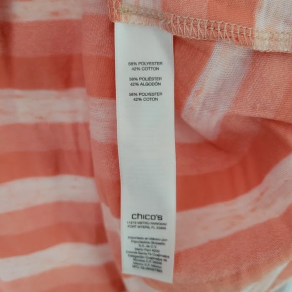 Chico's tunic top orange stripes with gold embellishment 3/4 sleeves Siz… - Picture 5 of 7
